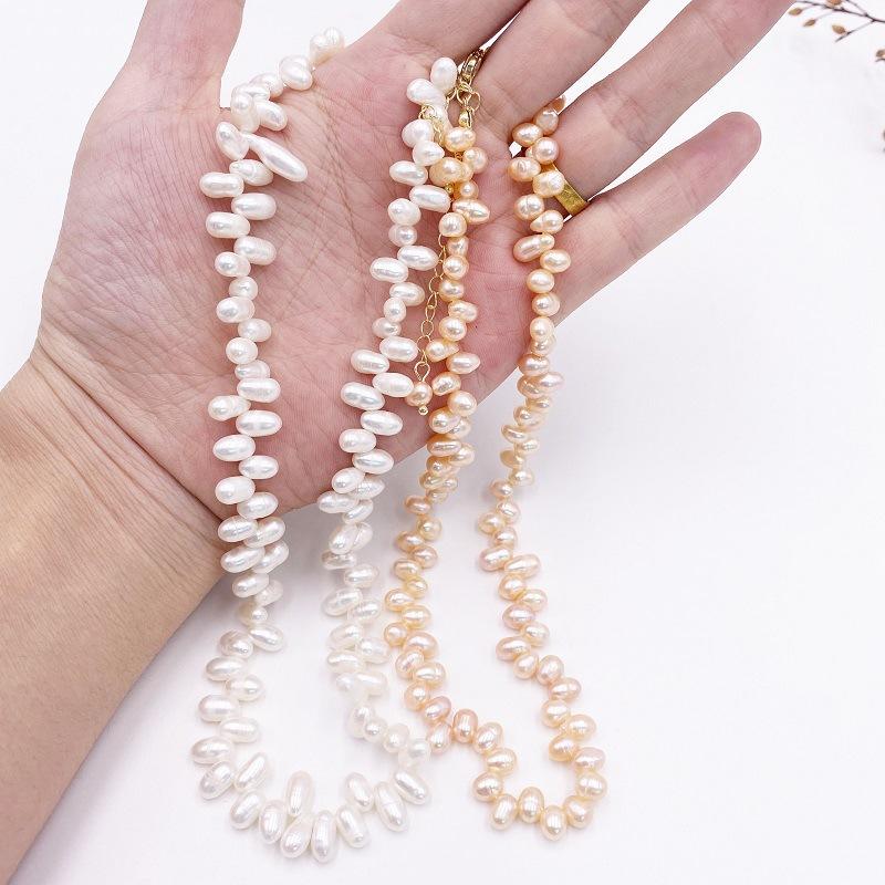 Dongdaemun Simple Collarbone Chain Retro Baroque Style Petal-shaped Freshwater Pearl Necklace Same Bracelet Women