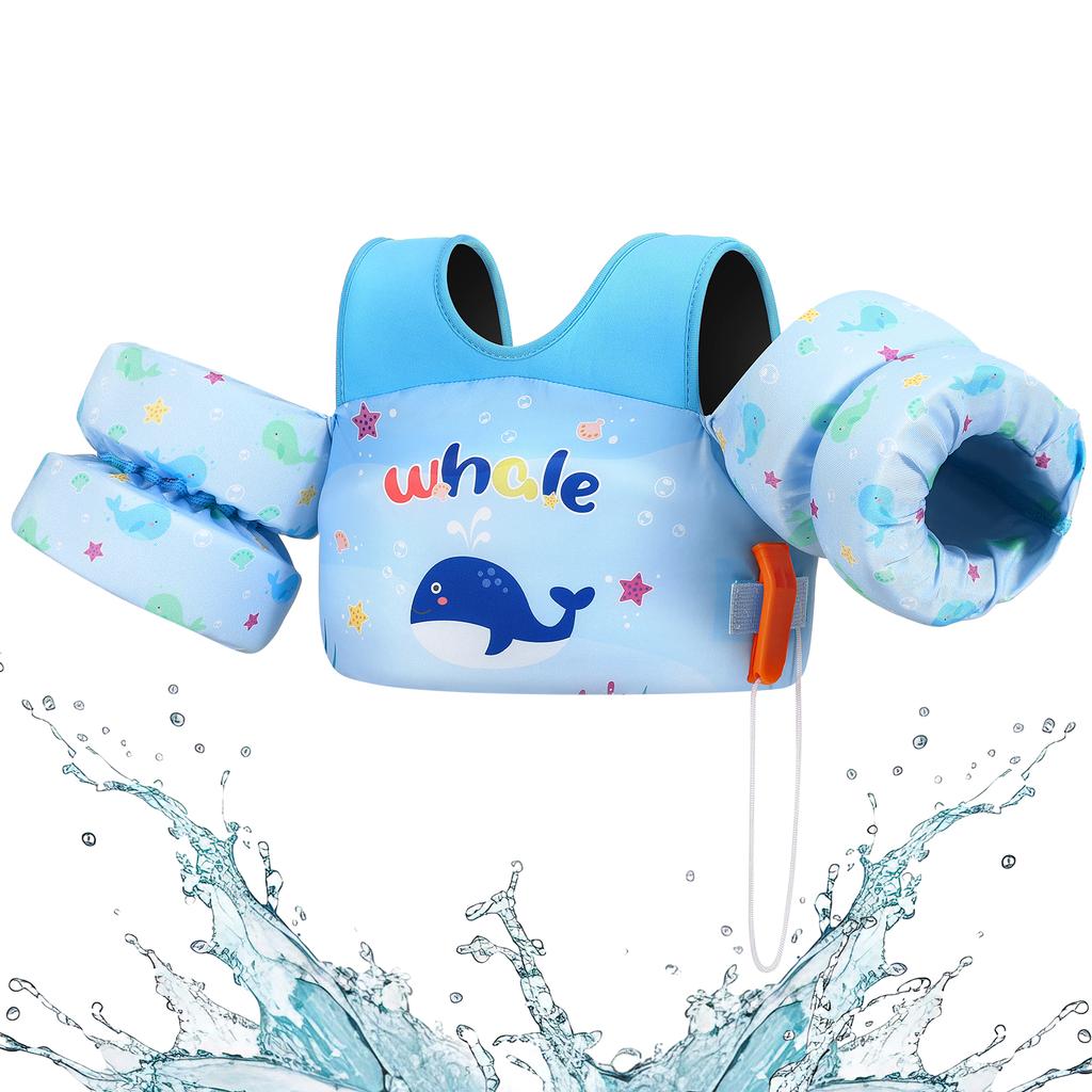 Kids Life Vest Children's Swimming Arm Float Whistle Child Lifejacket Swimsuit Foam Safety Swimming Pool Accessories for kayak