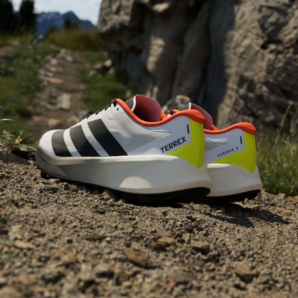 adidas Terre Agravic 4 Trail Running KJ8872 Men's Terrex Sports Shoes Cloud White / Core Black / Semi Impact Orange