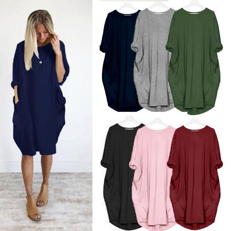 Elegant Women Stretch Loose Baggy Jumper Tops With Pockets For Perfect Party Look