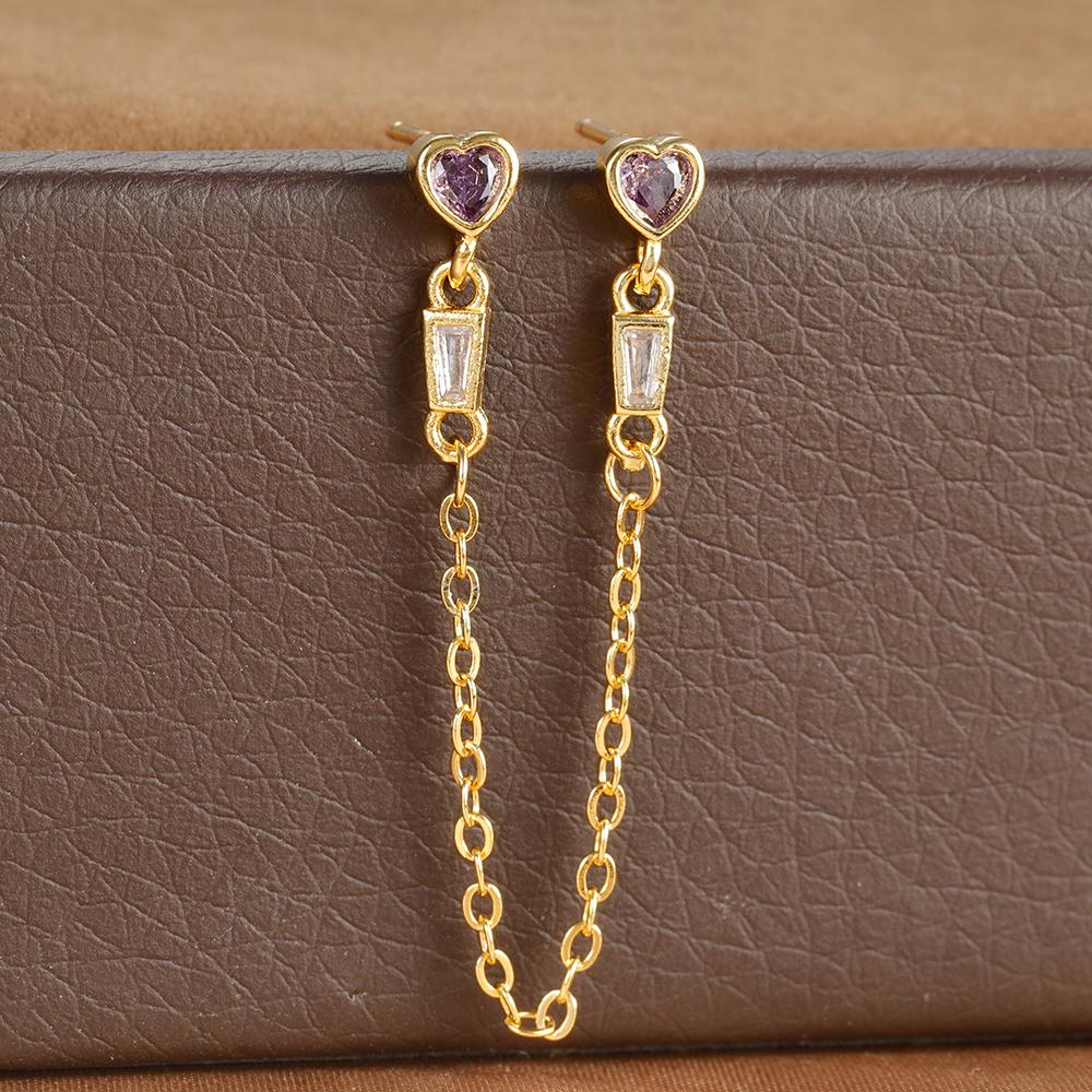 1PC New Style Stainless Steel Earrings for Women Gold Color Chain Ear Stud Earring Wedding Engagement Aesthetic Jewerly Aretes