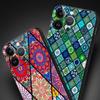 Mandala flower totem Luxury Phone Case For iPhone 13 15 14 12 11 Pro MAX XR X SE XS 7 8 Plus Silicone Black Protection Cover