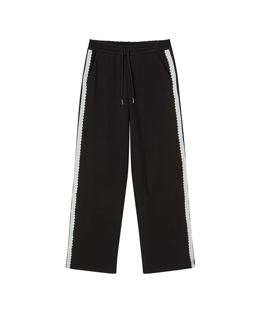 AWESOME STUDIO Lace-Detailed Sweatpants Melange Grey