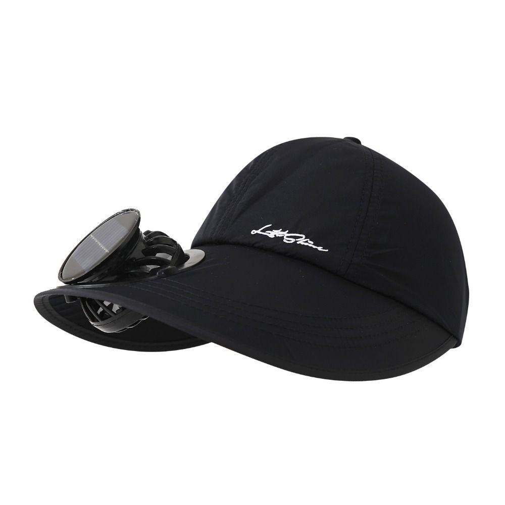 

Breathable Solar Fan Hat Solid Color Sunshade Hat for 3.7V600mAh Sport чёрный