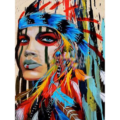 Pittura Diamante 5D Completa Fai da Te Bellissima Tribù Ricamo Diamante Posa Completa Punto Croce Decorazione Casa Regalo Fatto a Mano