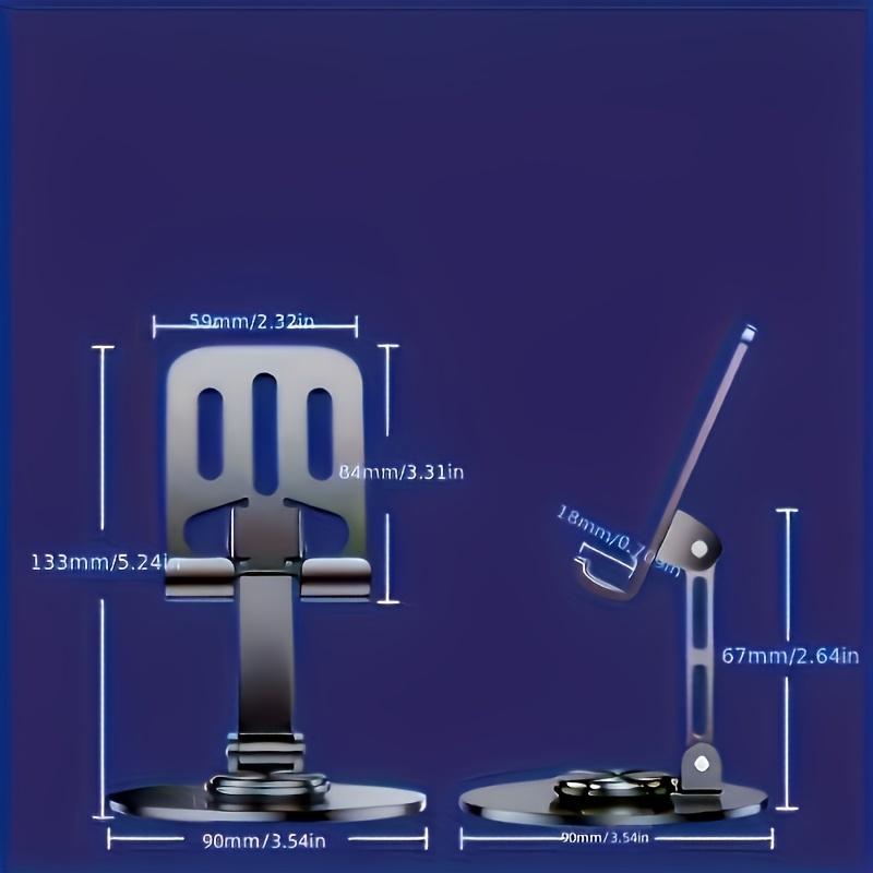 360-Degree Rotating Metal Phone and Tablet Stand, Compatibility, Non-Slip Base, Metal, Universal Compatibility