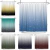 Gradient Starry Sky Shower Curtain Geometric Line Dot Print Waterproof Bath Curtain Bathroom Decor Polyester Fabric With Hooks