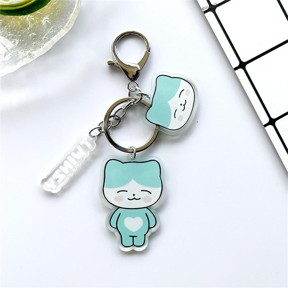 3PCS KPOP ITZY Acrylic Double-sided Keychain Twinzy Cartoon Keyring Yeji Lia Ryujin BORN TO BE World Concert Fans Collection