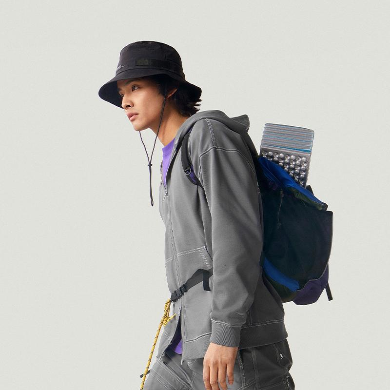 Li Ning CF Suo Solid Color Casual Sports Zip-Up Hoodie Loose Long Sleeve Jacket Unisex jackets AWDU807-2