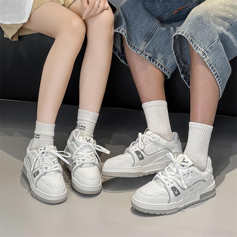 3757 New Little Pangding White Cement Trend Brand Men's and Women's Light Luxury Niche Trend Casual Shoes Board Shoes