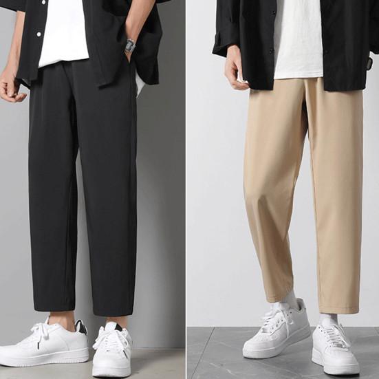 Pánské kalhoty Elastický pas Streetwear Proti žmolkování Tenký styl Rovné nohavice Ležérní Kalhoty Oblíbené Všestranný 3D střih