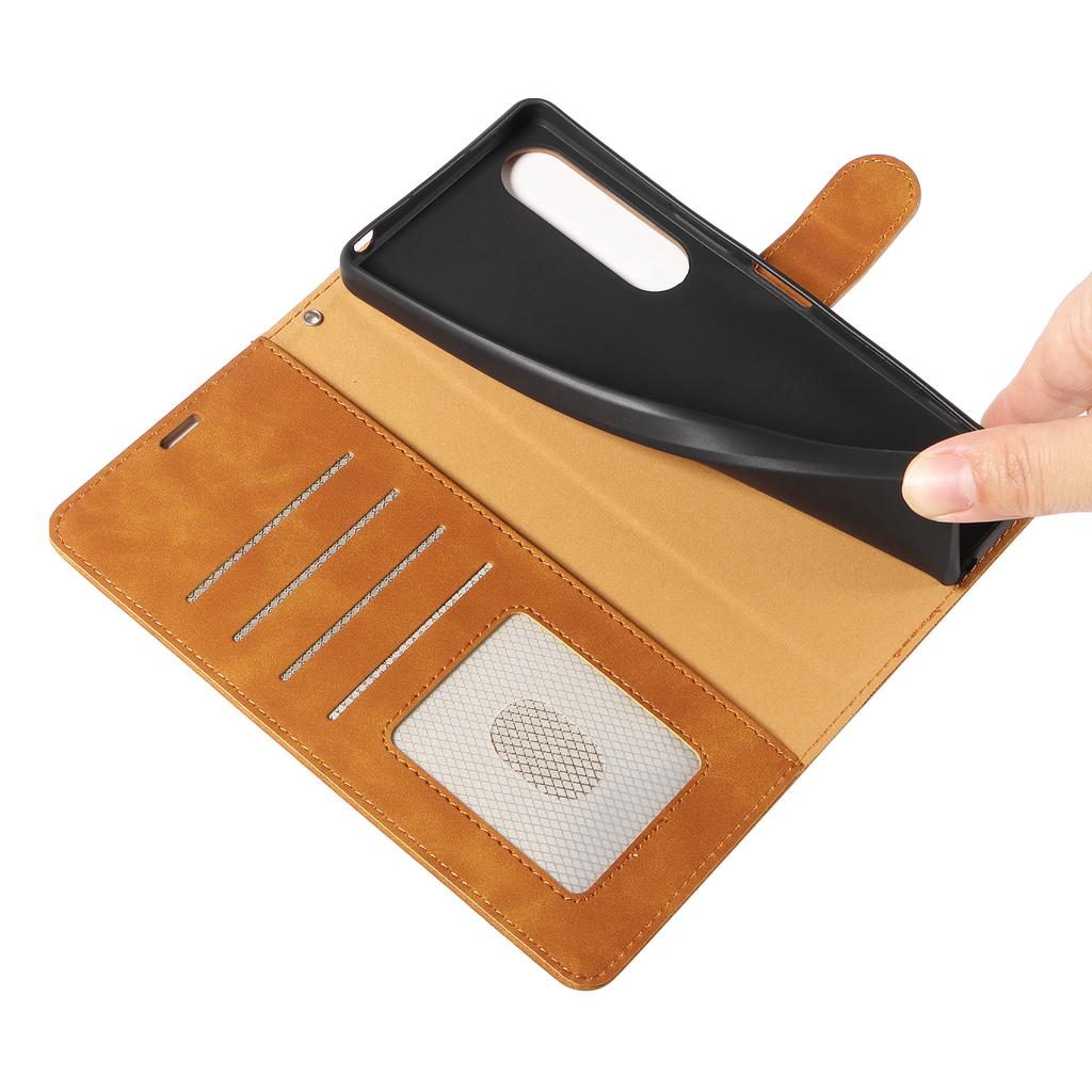 For Sony Xperia 1 VI Case with Thickened Strap RFID Blocking Wallet Stand Leather Flip Phone Cover