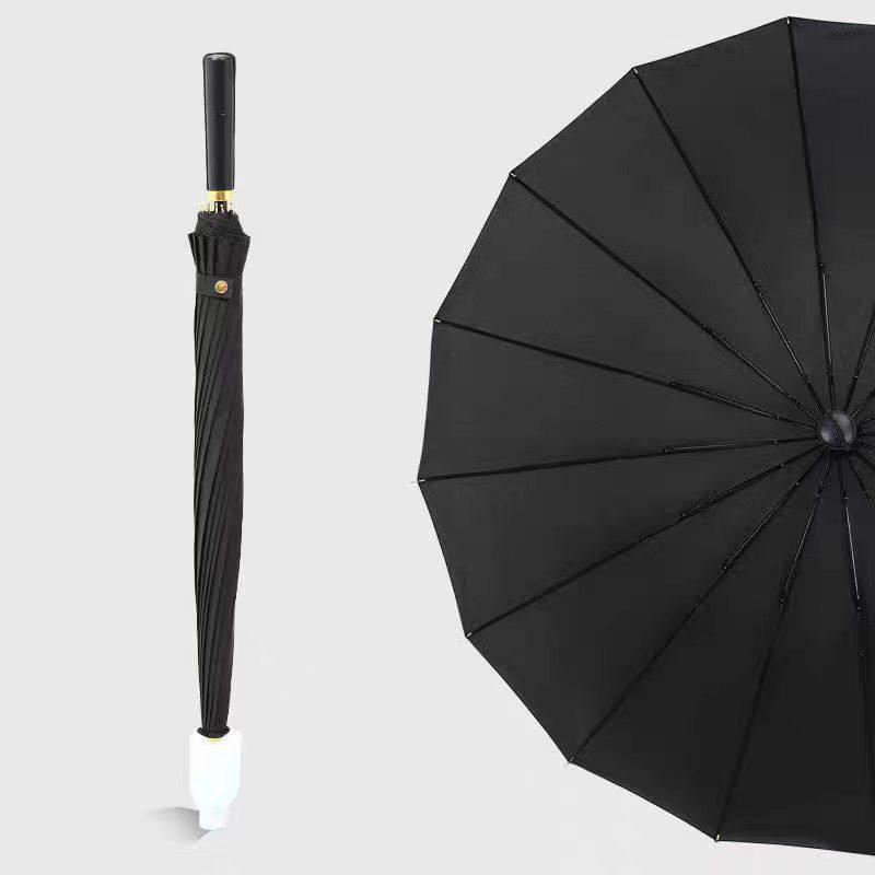Large 24-Rib Waterproof Windproof Automatic Umbrella with Long Handle & Customizable Logo