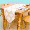 Corredor de Mesa de Natal Minimalista Moderno Design Xadrez Amarelo Branco Hexagonal