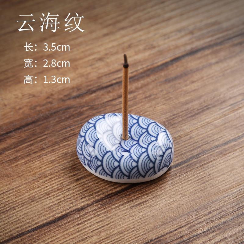 

Japanese Style Incense Sticks Holder Coil Censer Burner Ceramic Base Buddhist Home Indoor Altar Table Home Decoration синий