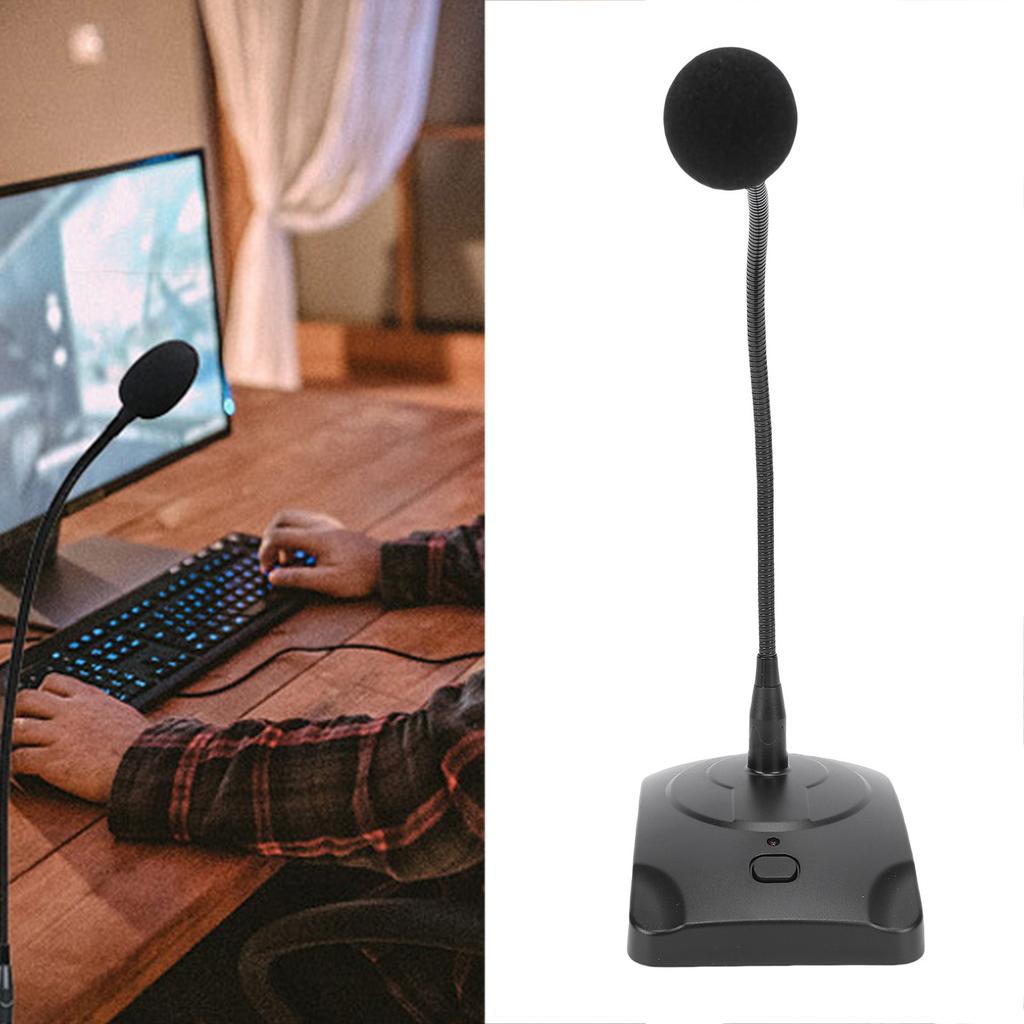 Desktop Gooseneck Wired Microphone System Table Mounted Corded Voice Condenser Mic Professional for Conference