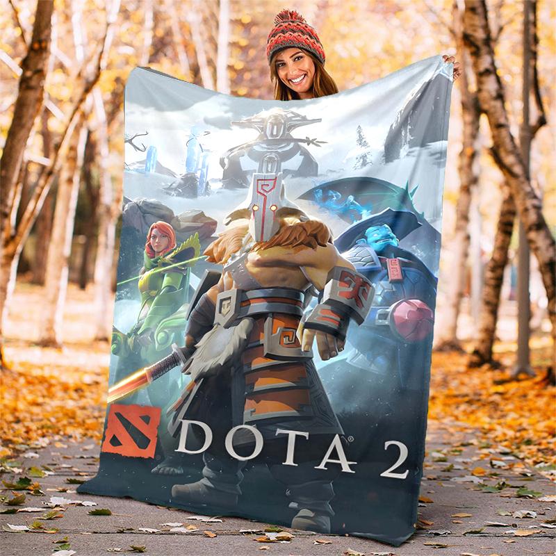 Dota 2 Flannel Blanket Soft Warm All-Season Throw, Design for Camping, Car Travel, Hiking Sofa, Bed, Office Perfect Gift for Parties