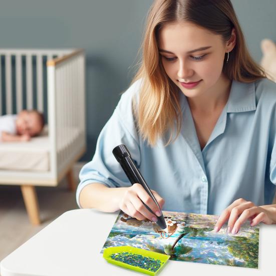 Electric Diamond Art Pen Vacuum Rhinestone Placement Pen Wireless Wax-Free Diamond Art Tool for DIY Projects Crafting Precision