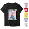 Women's  Casual Loose  Print T-shirt Crewneck Pullover Short Sleeve Top