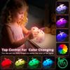 Cute Dragon Night Light Soft Silicone Lamp With 3 Level Warm Light and RGB Changing Nursery Portable Bedside Lamp For Baby