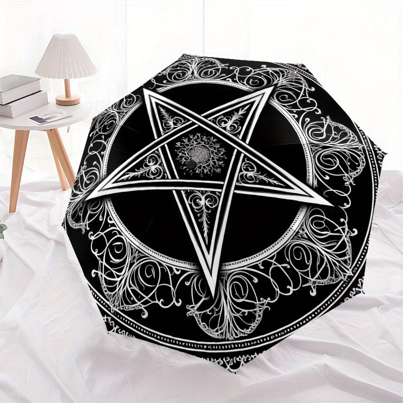 Black and White Pentagram Symbol Wall Art Decor Umbrella, Christmas Gift Y361