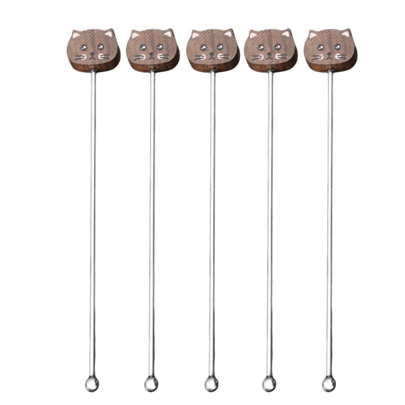 5Pcs Coffee Mixing Stick with Long Handle Elegant Cocktails Stir Stick for Home Use Practical Milk Powder Stirring Rod