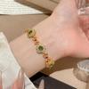 24K Gold-Plated Zircon Flower Bracelet: Luxurious Vintage Court-Style Bangle