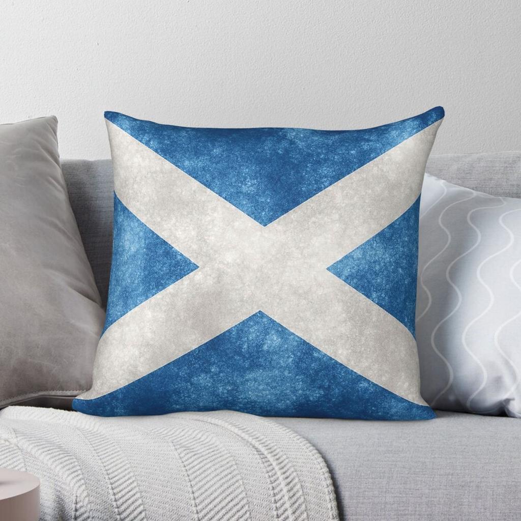 Flag Of Scotland Pillowcase Polyester Linen Velvet Printed Zip Decor Throw Pillow Case Bed Cushion Cover