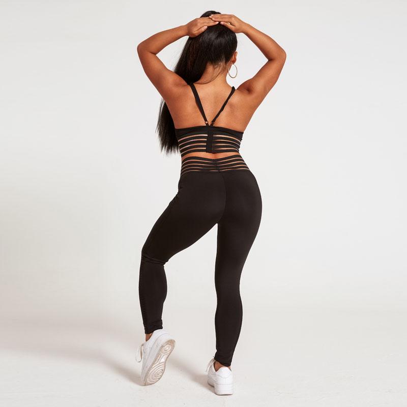 Buy Women Black Sexy Side Mesh Splicing 