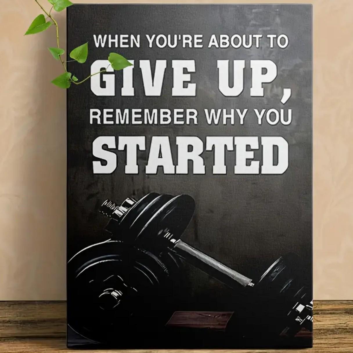 Industrial Style Motivational Gym Poster: Black & White Sports Club Wall Art Sticker 15x20