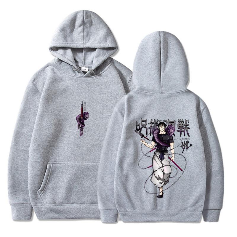Jujutsu Kaisen Anime Hoodies Fushiguro Toji Print Hoodie Unisex Pullover Men Vintage Graphic Hoody Oversize Clothing