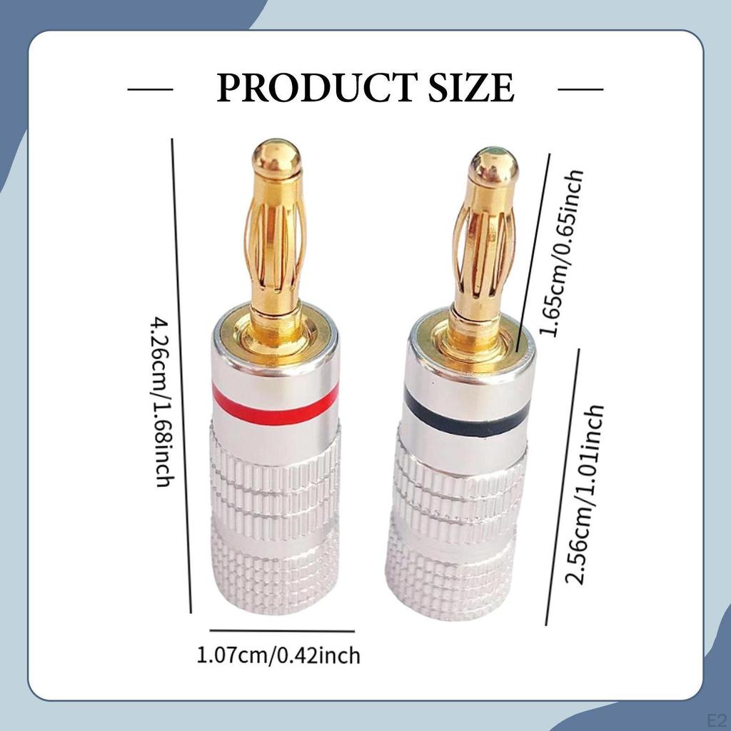 4mm Banana Plugs Solderless Audio Speaker Connector Professional Adapter Cable for