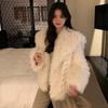 Winter Women Faux Fur Jacket Fleece Lined Thick Warm Coat Fashion Outwear