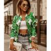 Long Sleeved Printed Short Jacket for Women's Clothing