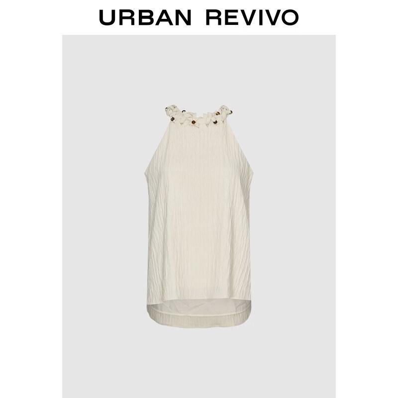 UR2026 Women s Textured Beaded Round Neck Blouse M