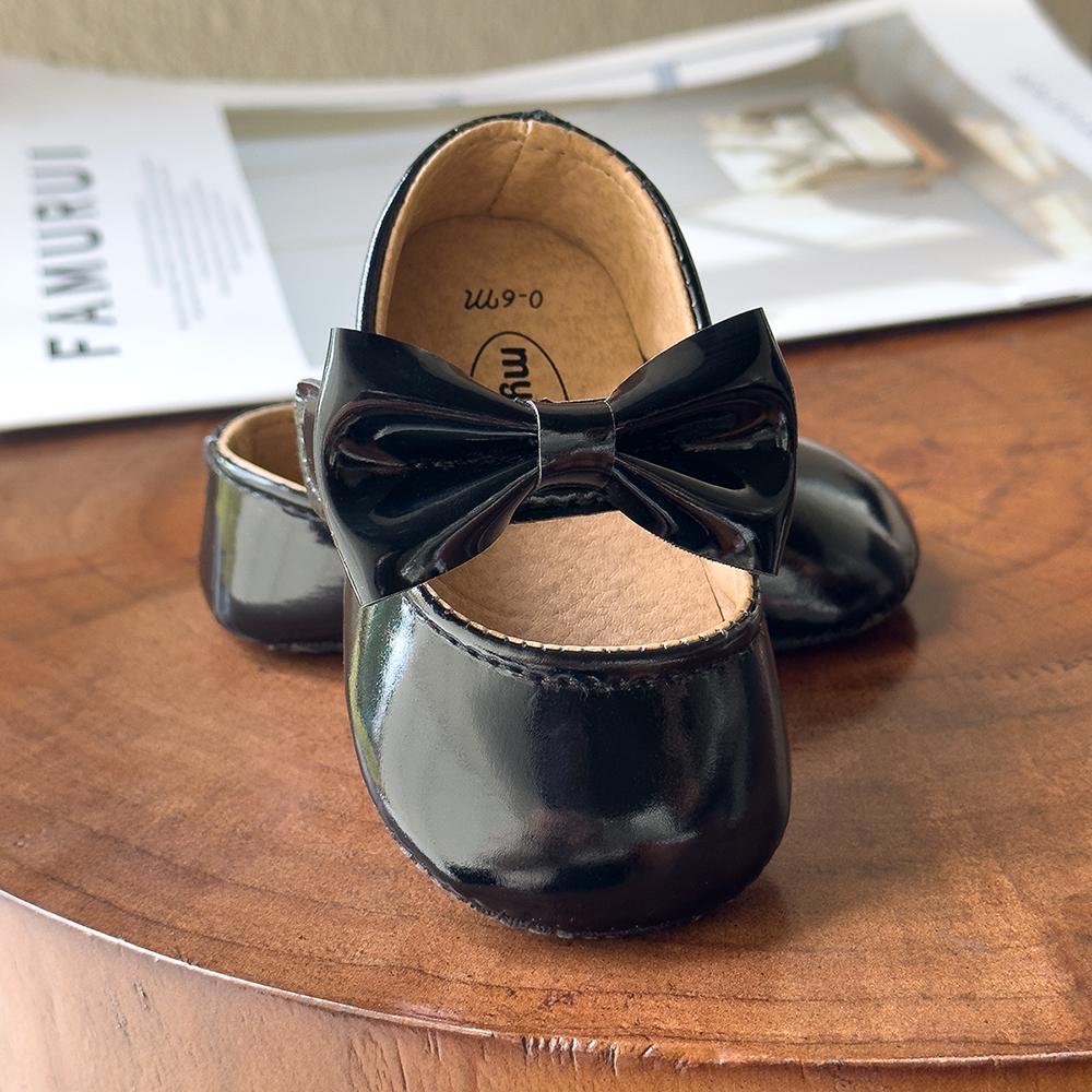 Newborn Baby Shoes Infant Girls Shoes PU Anti-slip Bowknot Classic Princess Dress Shoes Toddler First Walker Crib Shoe