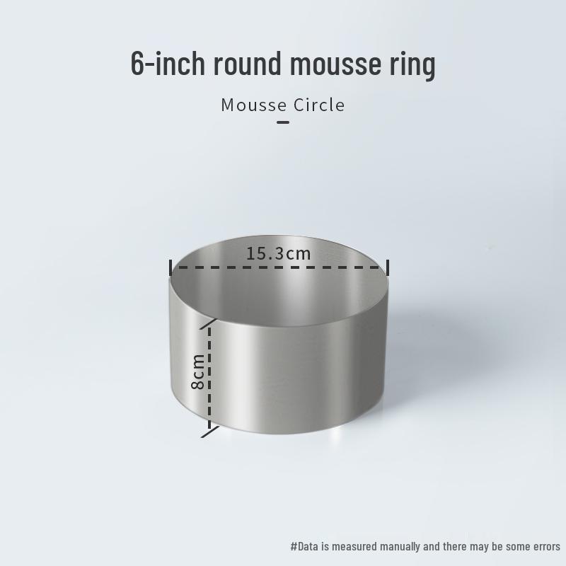 Round Square Heart-Shaped Mousse & Tower Ring, 4-10 Inch, Stainless Steel Baking Mold.