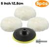5Pcs Universal Car Polish Pad 3/4/5/6/7 Inch For Soft Wool Machine Waxing Polisher Car Body Polishing Discs Cleaning Accessories