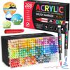 12-408 Colors Acrylic Paint Markers Flexible Brush Acrylic Markers Set for Rock Wood Canvas Glass Stone Painting Art Supplies
