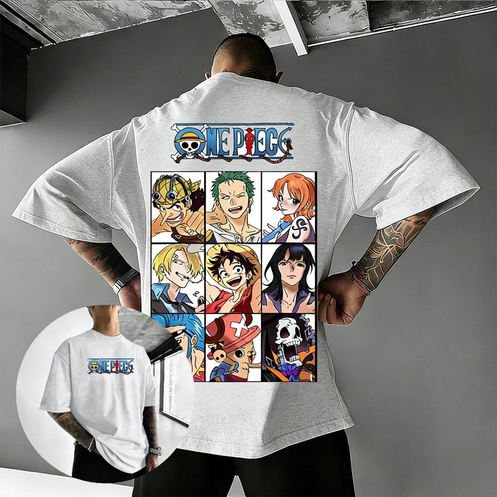 2026 Summer Y2k One Piece Anime T Shirt Men Women Luffy Zoro Nami Print Cotton Short Sleeve Tee Streetwear Casual Graphic Tops