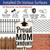 2D Flat Vintage Graduation Keepsake - Proud Mom & Graduate Diploma Scroll Metal Sign - Aluminium Rustic Decor for /Outdoor - Graduation Decoration