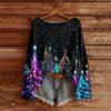 Women's Fashion Long Sleeve Christmas Snowman Snowflake Print Jacket Cardigan