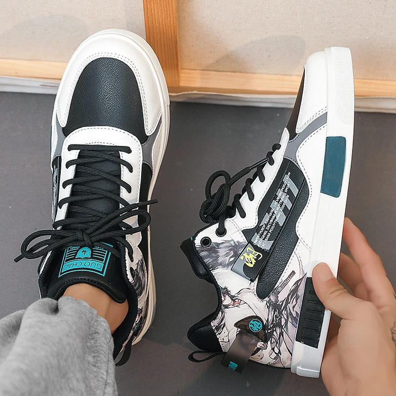 New Men's Designer High-top Anti-slip Casual Sports Shoes, Flat Spring and Autumn Breathable Sneakers, Loafers, Large Size 47