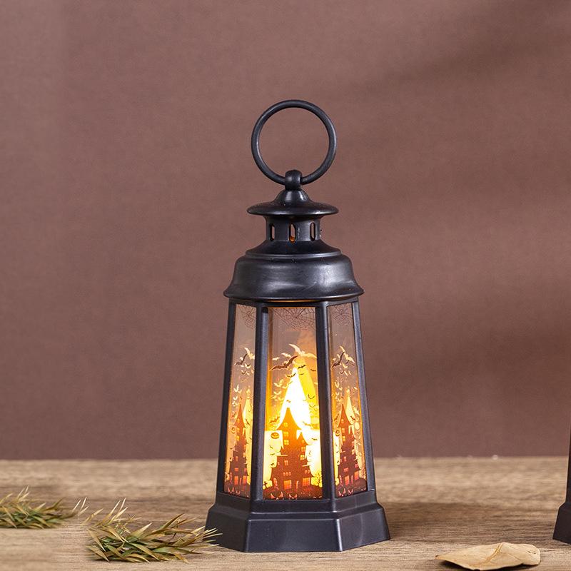 

Украшение на Хэллоуин Фонарь из тыквы Фонарь для вечеринки Атмосфера Макет Реквизит Украшение стола Подвесной декоративный фонарь Skeleton