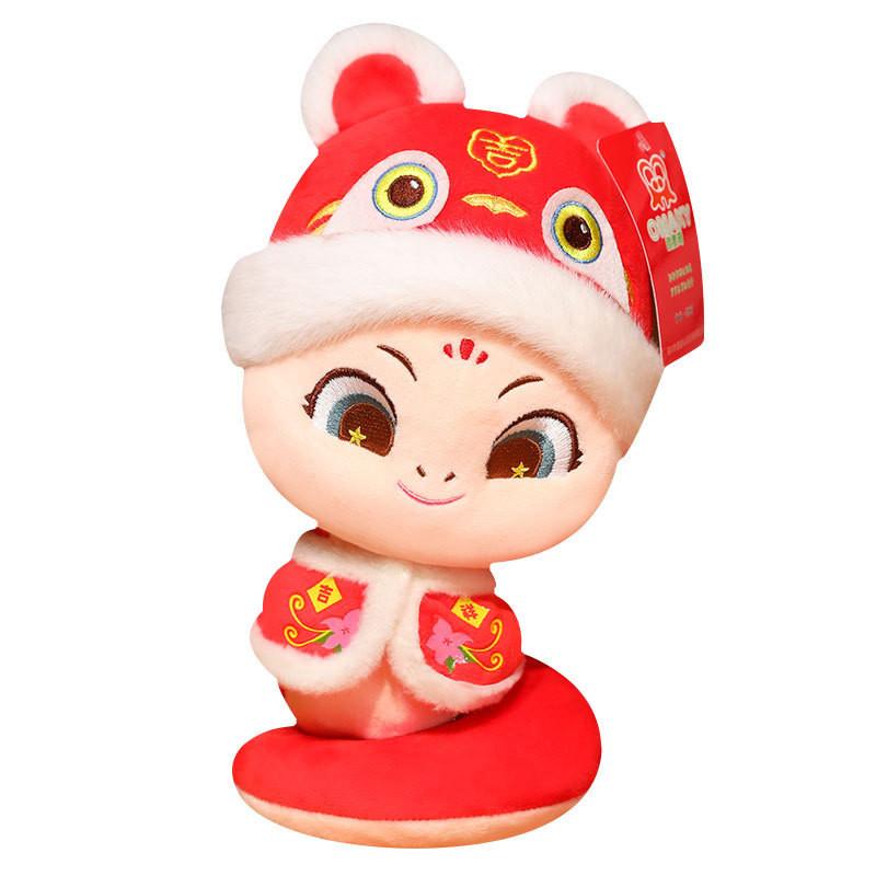

Snake Lucky Plush Toy New Year Mascot Doll Traditional Tang Suit Decoration Gift 15CM/5.91in