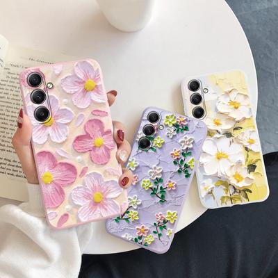 Pink Flowers Case For iPhone Samsung A55 S24 FE S25 M35 A06 Xiaomi Redmi Note 13 Pro 14C Huawei Honor Realme Shockproof Anti-Scratch Matte Phone Cover