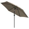 300 Cm Metal Mast Sun Umbrella In Taupe