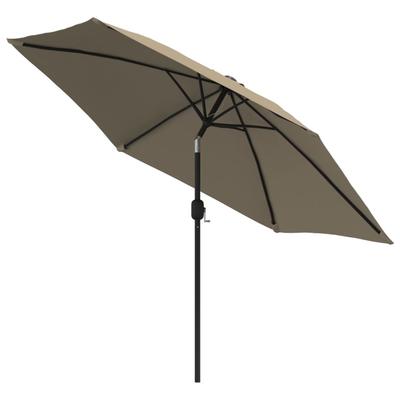 300 Cm Metal Mast Sun Umbrella In Taupe