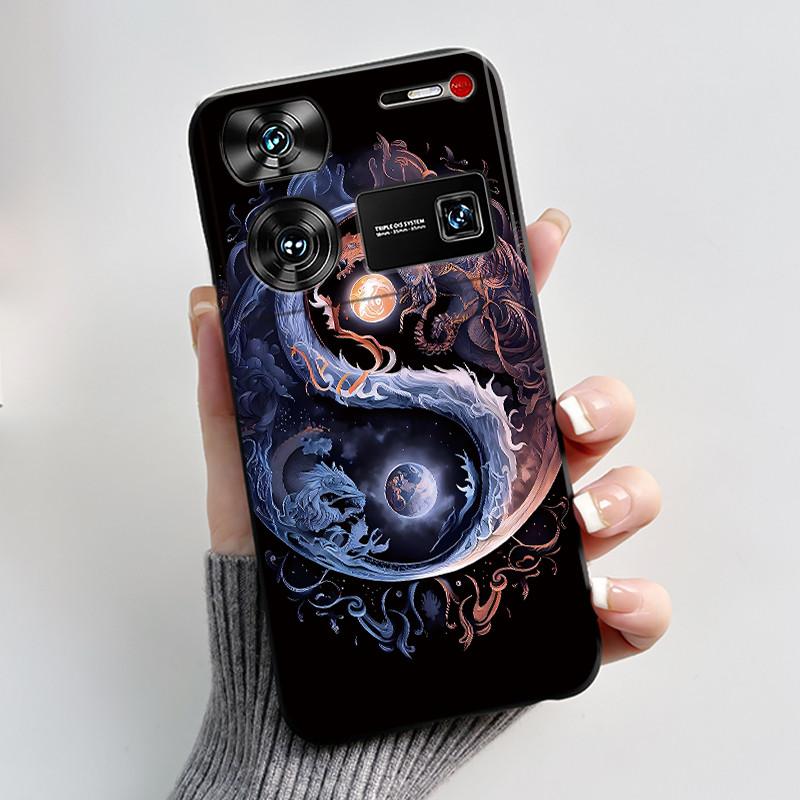 Case For ZTE Nubia Z60 Z70 Z70S Z50 Ultra Cute Love Heart Rabbit Matte Black Soft Silicone Cover For Nubia Z60Ultra Fundas Shell