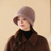 25 Autumn And Winter Warm Rabbit Fur Hat Women'S Middle-Aged And Elderly Cold-Proof Ear Protection Hat Fashionable Versatile Knitted Hat Big